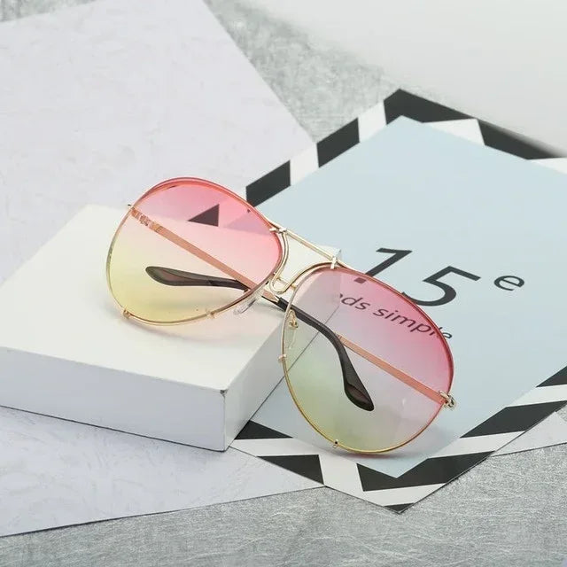 Women's Fashion Lens Sunglasses Gradient Color - Viexta