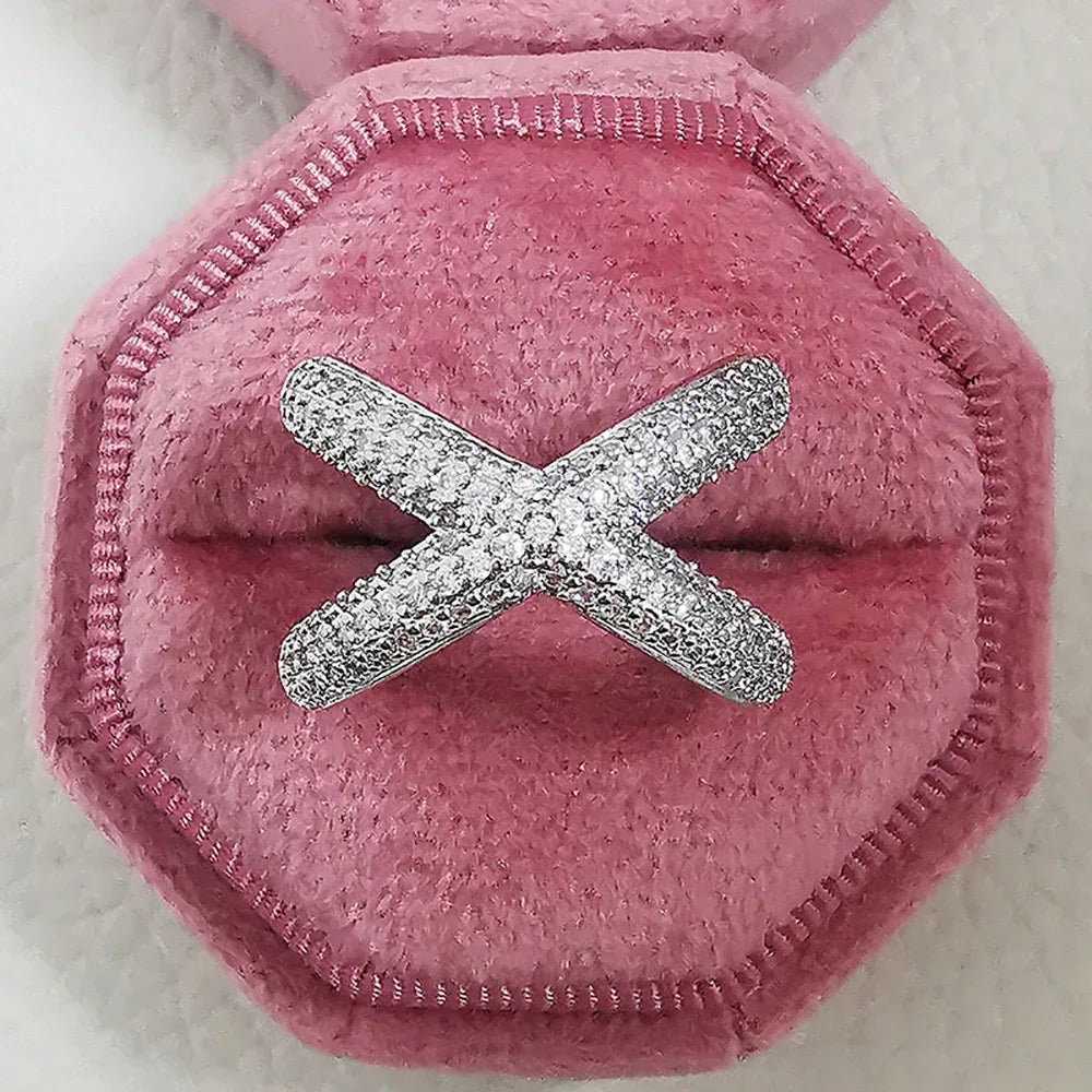Geometric Full Diamond Luxury Women's Ring - Viexta