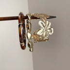 3 Pcs Women's Metal Flower Bracelet
