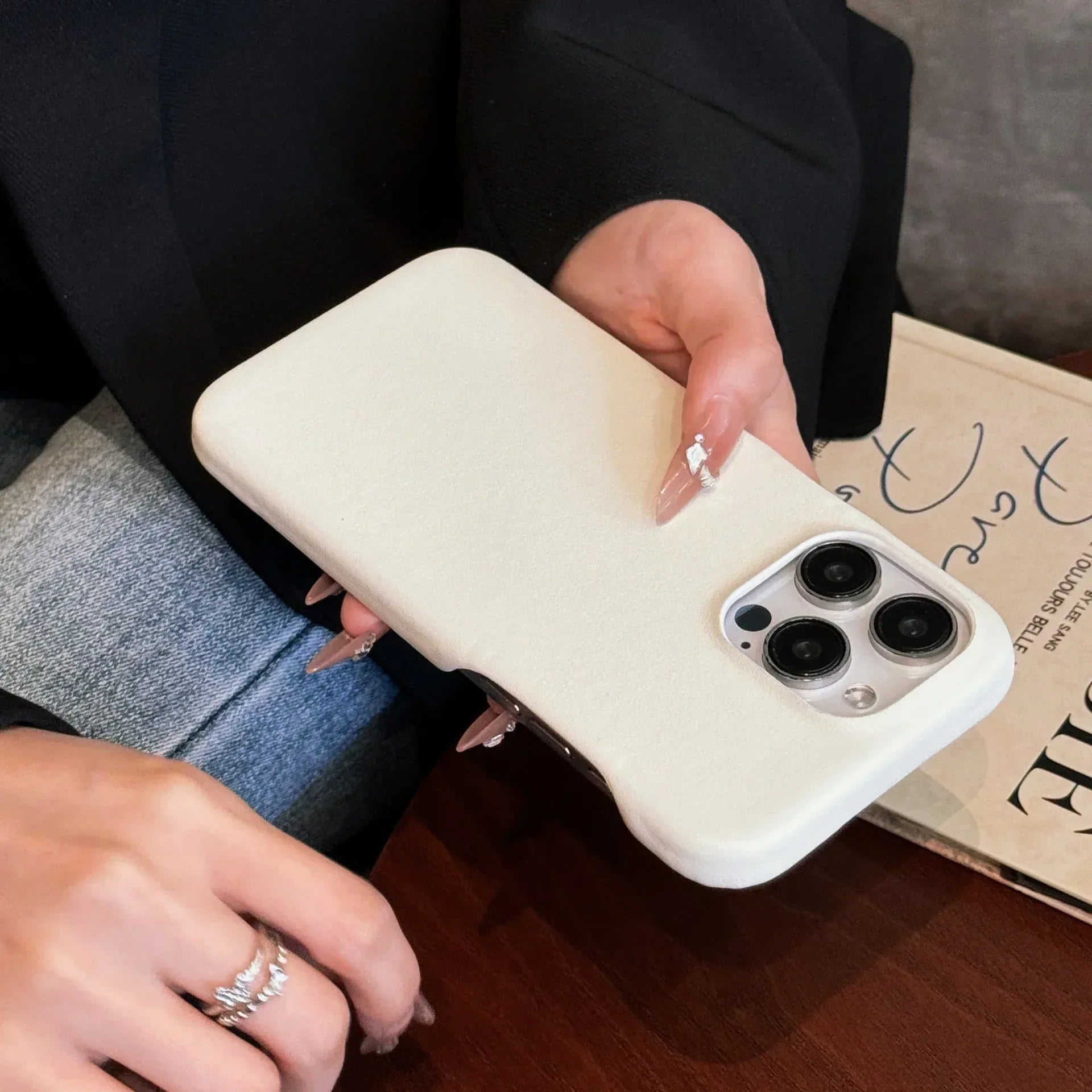 Retro Leather Solid Color iPhone Case - Viexta