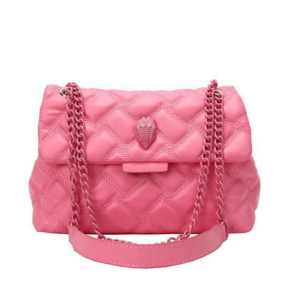 Plaid Embossed Chain Bag