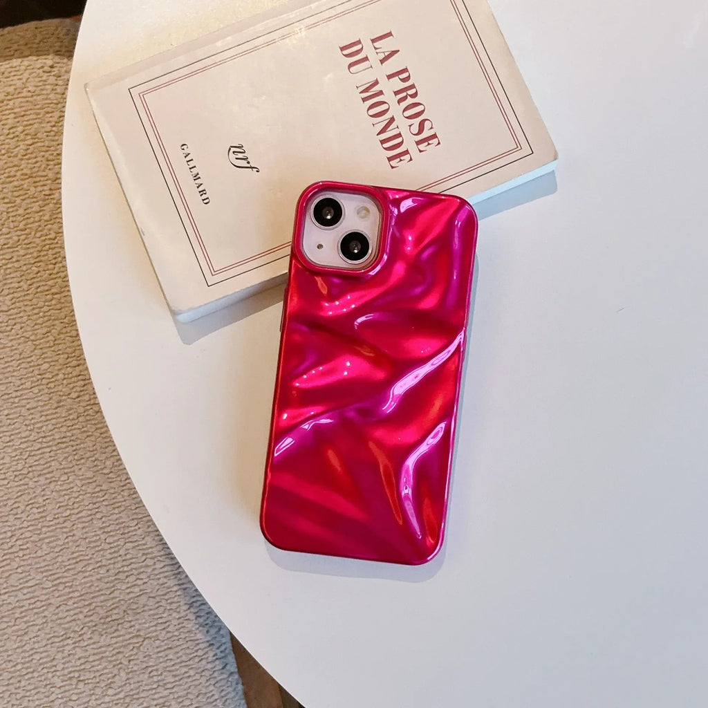Electroplating Three-dimensional Pleated iPhone Case - Viexta