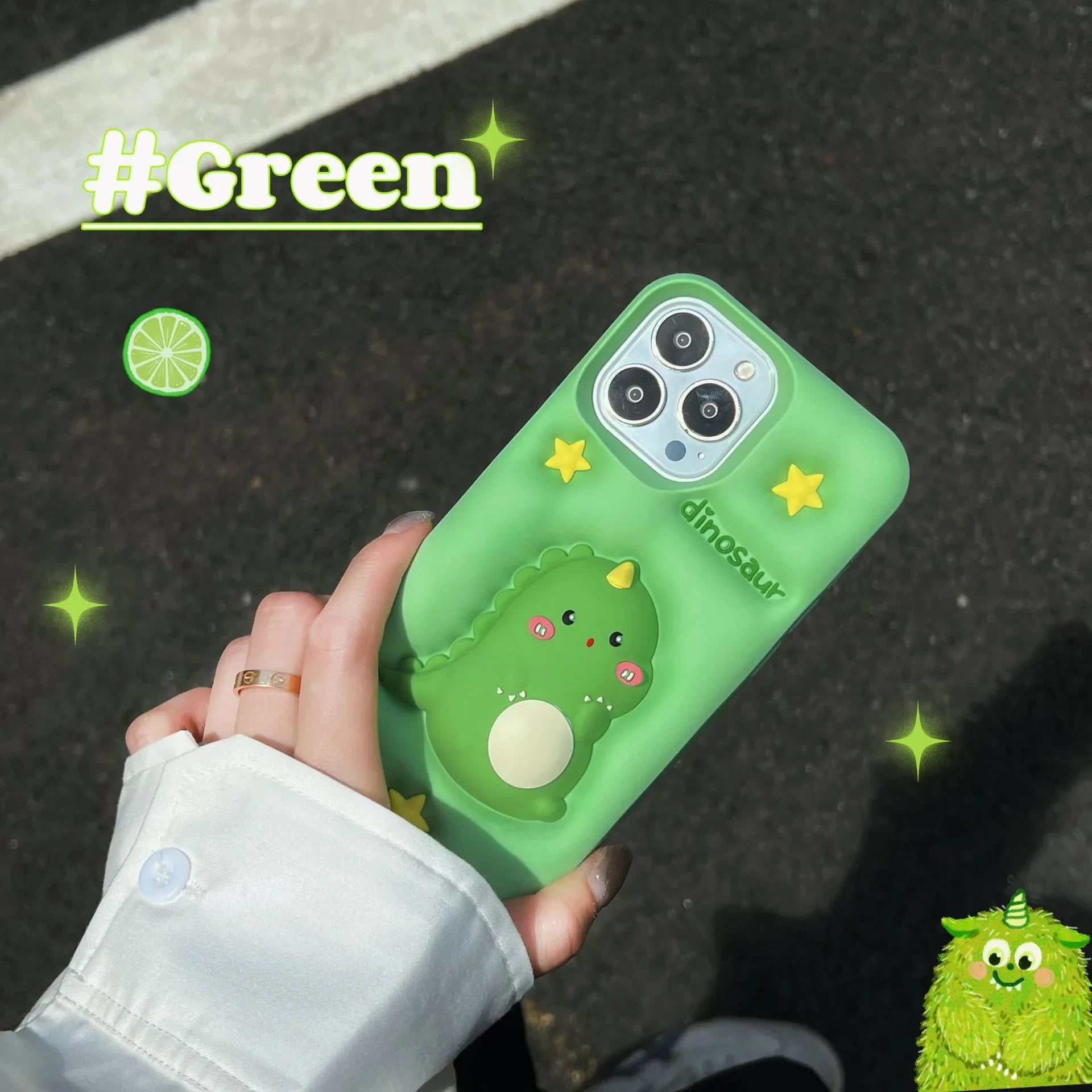 Decompression Cute Green Pressing Star iPhone Case - Viexta