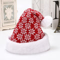 Snowflake Deer Knitted Wool Flannel Christmas Hat - Viexta