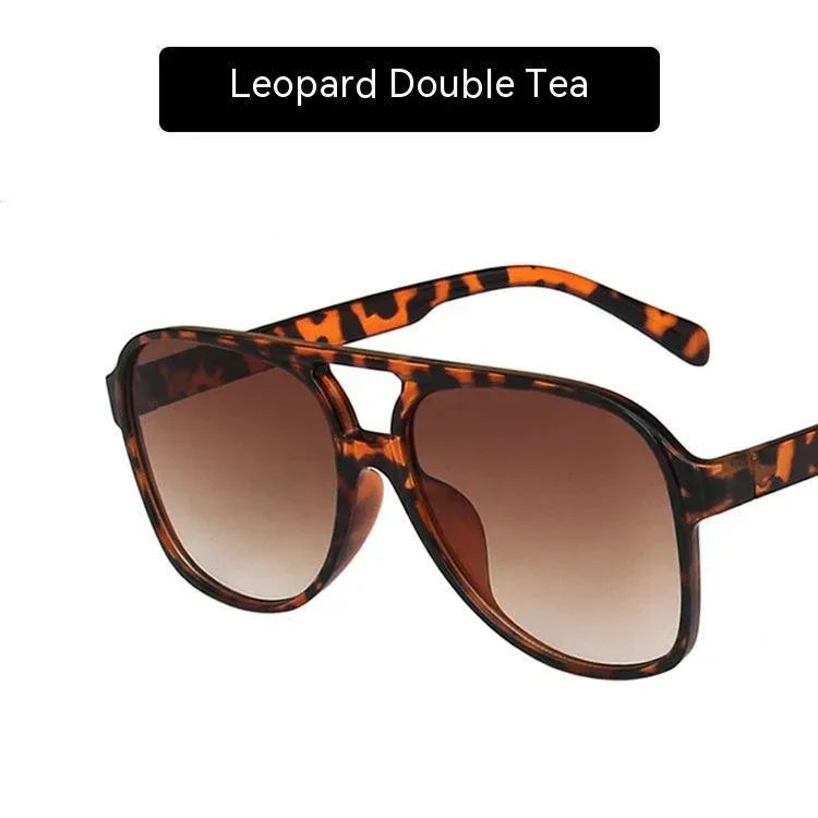womens-fashion-retro-double-beam-large-rim-sunglasses - Viexta