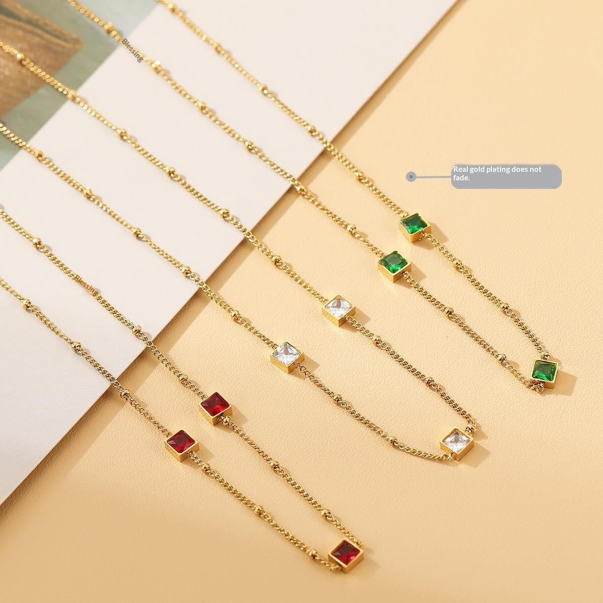 Square-shaped Crafted Versatile Titanium Steel Necklace