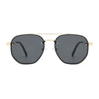 Retro Double-bridge Hollow-out Metal Sunglasses - Viexta