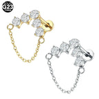 Zirconium Single Chain Earring - Viexta