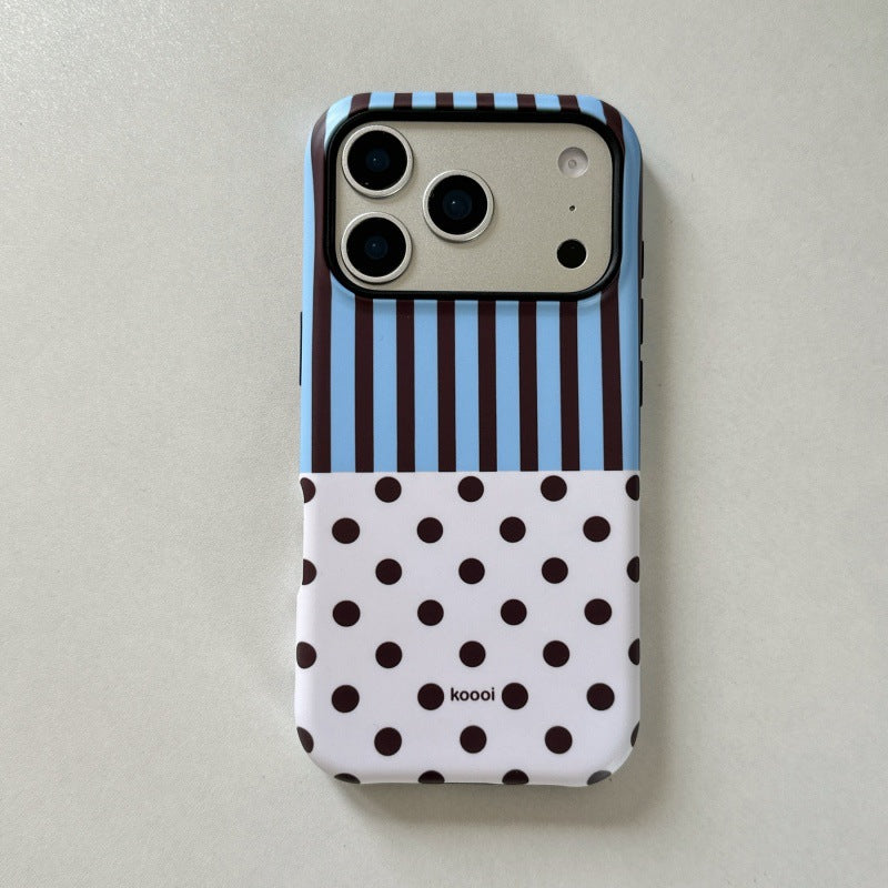Striped Patchwork Polka Dot iPhone Case