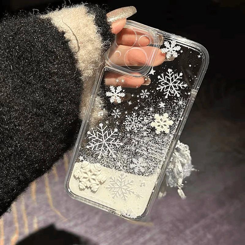 winter-snowflake-quicksand-iphone-case - Viexta