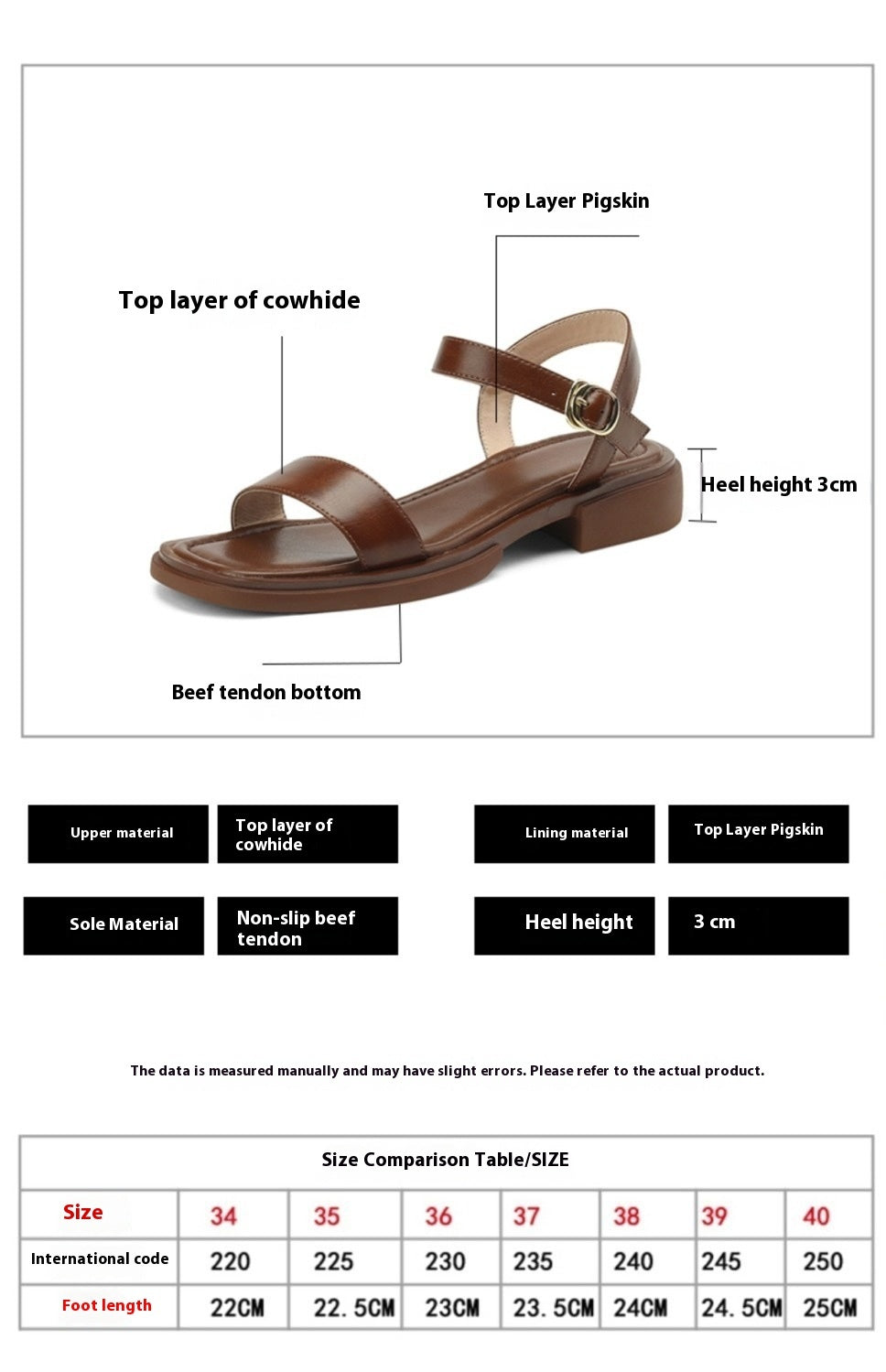 Summer Flat Soft Sole Leather French Sandals