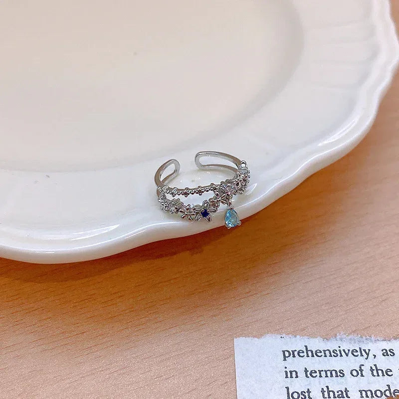 Micro Set Crystal Zircon Pearl Ring - Viexta