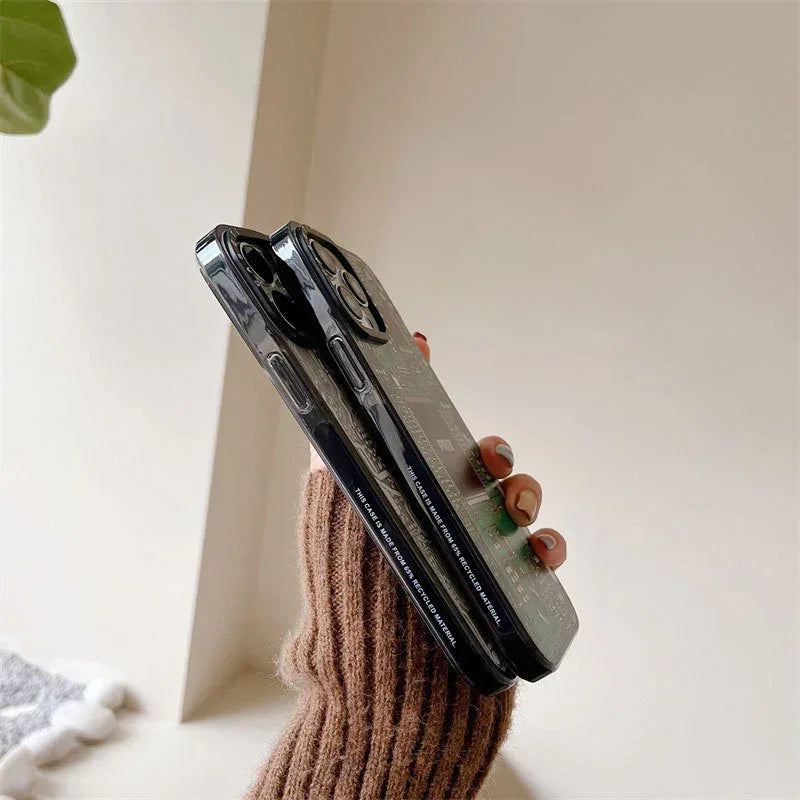 Circuit Board Drop-resistant Acrylic iPhone Case - Viexta