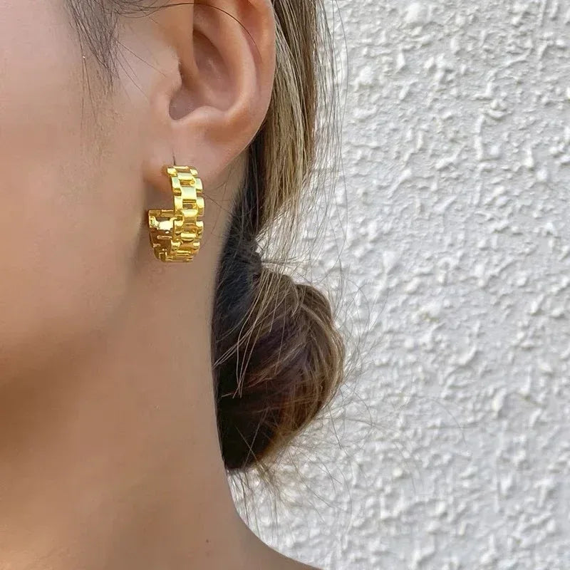 18k-retro-hong-kong-elegant-ear-studs - Viexta
