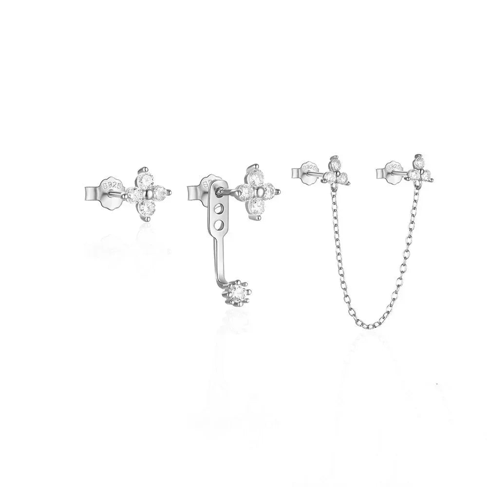 925 Sterling Silver Butterfly Star Devil's Eye Set - Viexta