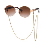 Small Round Frame Sunglasses With Chain - Viexta