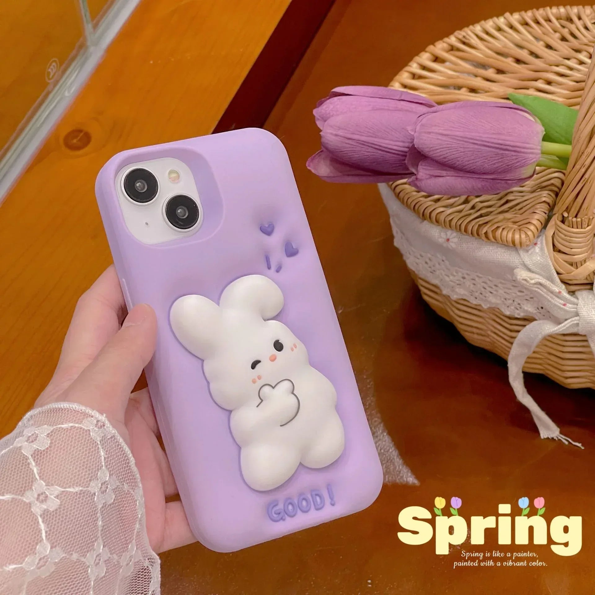 Purple Bunny Silicone Soft iPhone Case - Viexta