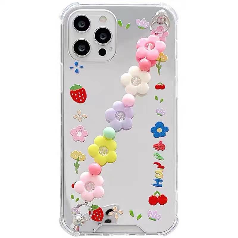 Flower Mirror iPhone Case with Charm