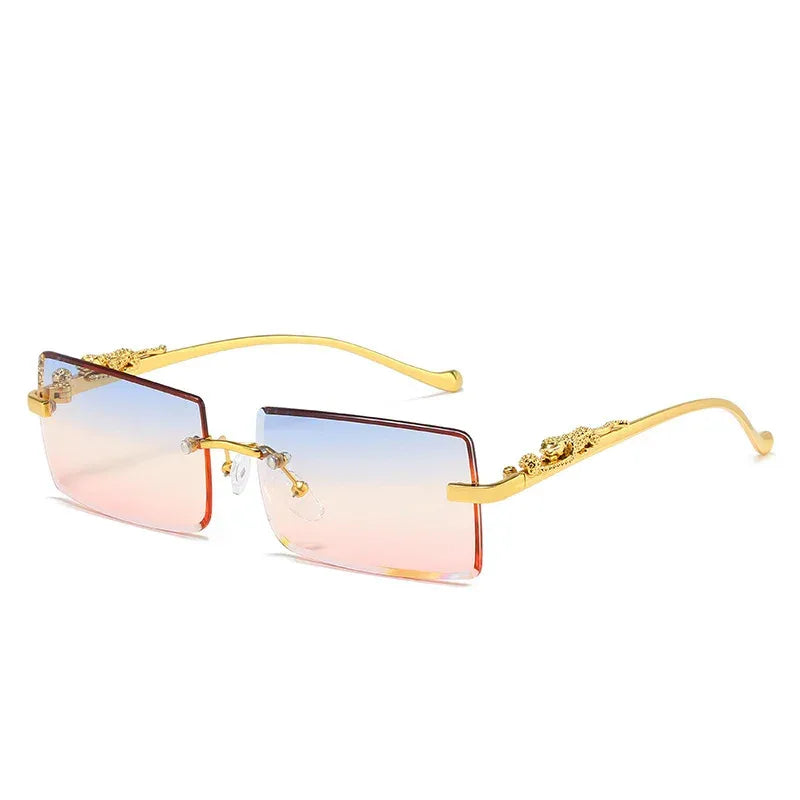 square-frameless-trimming-sunglasses - Viexta