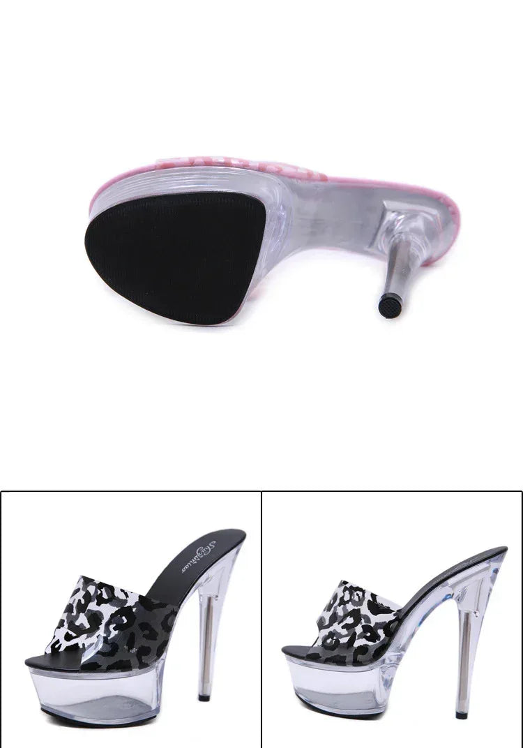 Transparent Stiletto Waterproof High Heels - Viexta