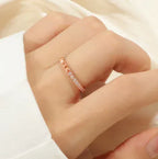 Womens Square Rivet Diamond-Encrusted Ring - Viexta