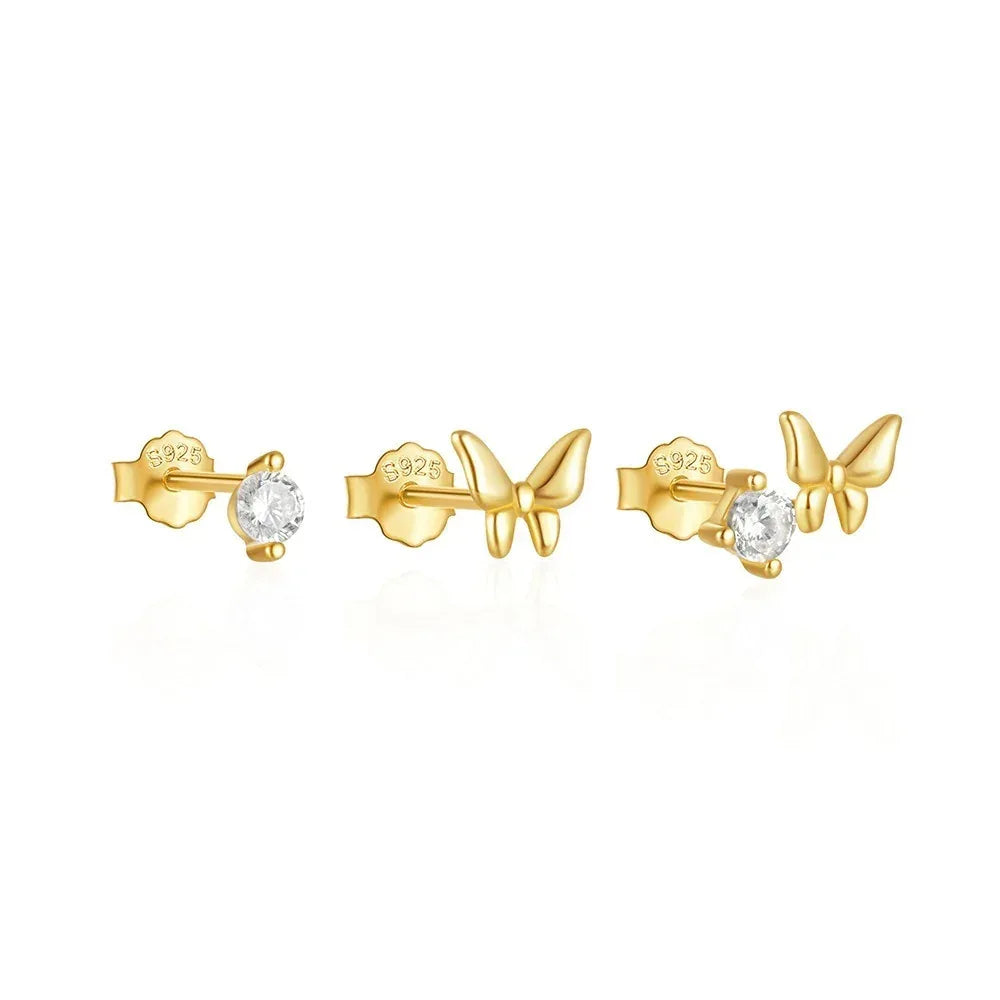 925 Sterling Silver Butterfly Star Devil's Eye Set - Viexta