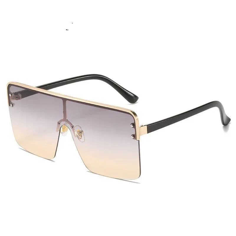 Fashion Big Frame Trend Metal Gradient Sunglasses - Viexta
