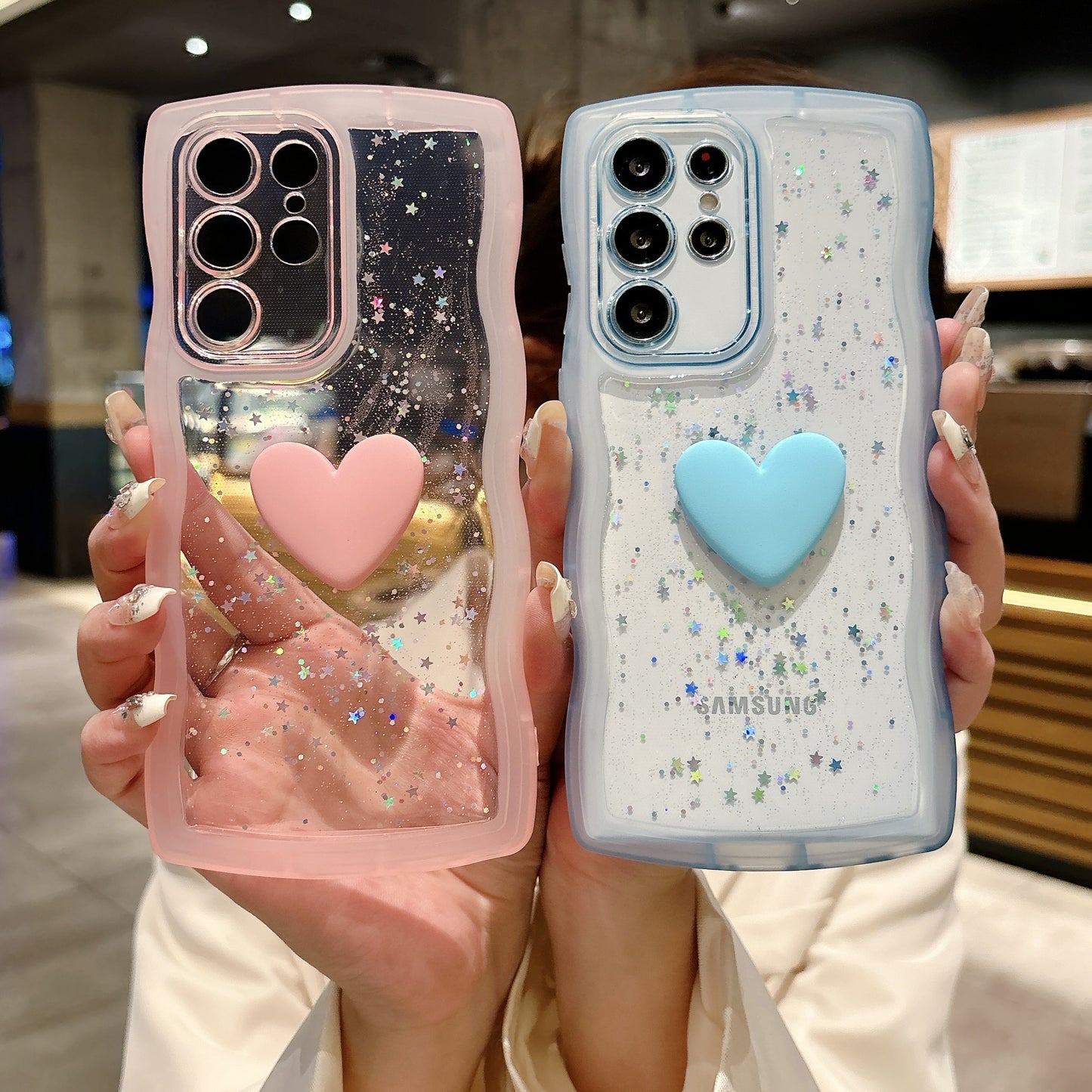 Love Drop Adhesive Transparent Samsung Phone Case