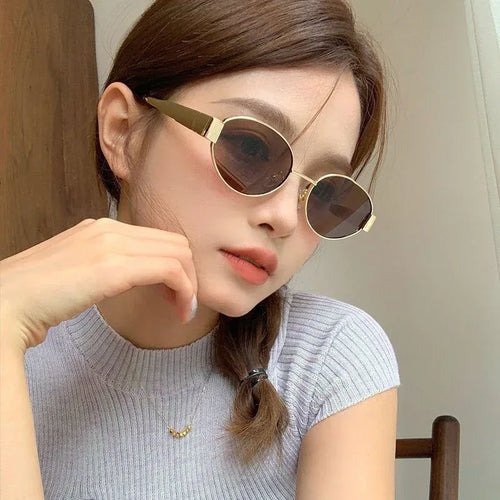 American Personalized Oval Metal Sunglasses - Viexta