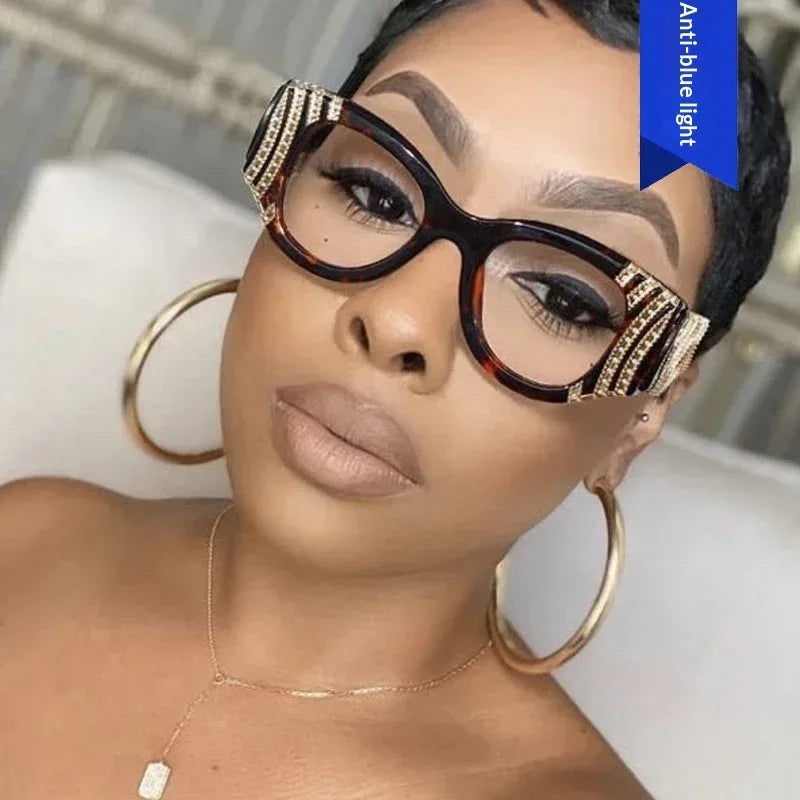 Personalized Heavy-metal-style Plain Glasses With Blue-light Protection - Viexta