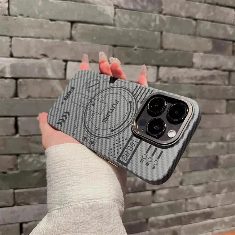 high-grade-carbon-fiber-grain-magnetic-iphone-case - Viexta