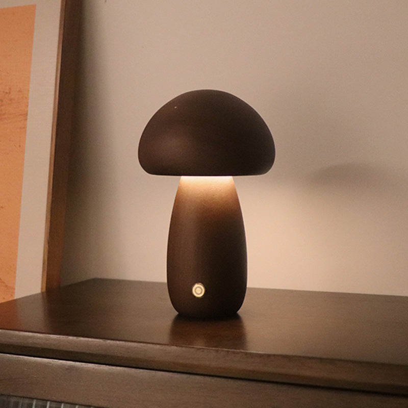 Wooden Cute Mushroom LED Night Light