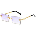 Snake Shaped Metal Cut Edge Sunglasses - Viexta