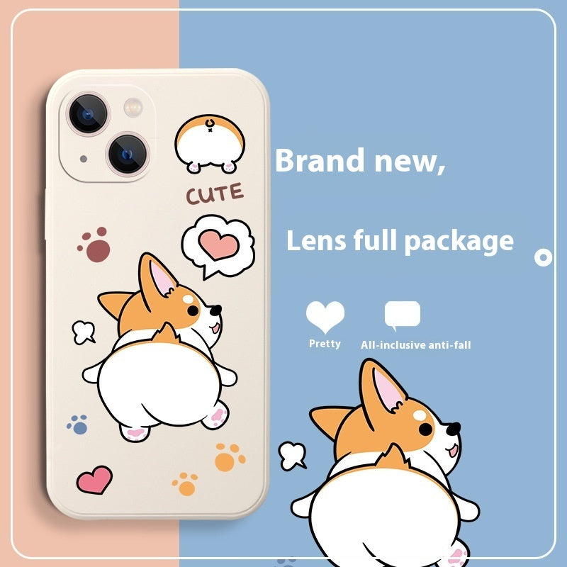 Corgi Cartoon Silicone Soft Cover iPhone Case