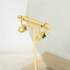 Heart-shaped Glass Drill Earrings - Viexta