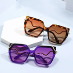 Retro Square Snake Pattern Temple Sunglasses - Viexta