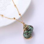 Women's Beach Shell Gold-plated Edge Pendant Necklace - Viexta