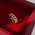 Light Luxury Color Zircon Ring - Viexta