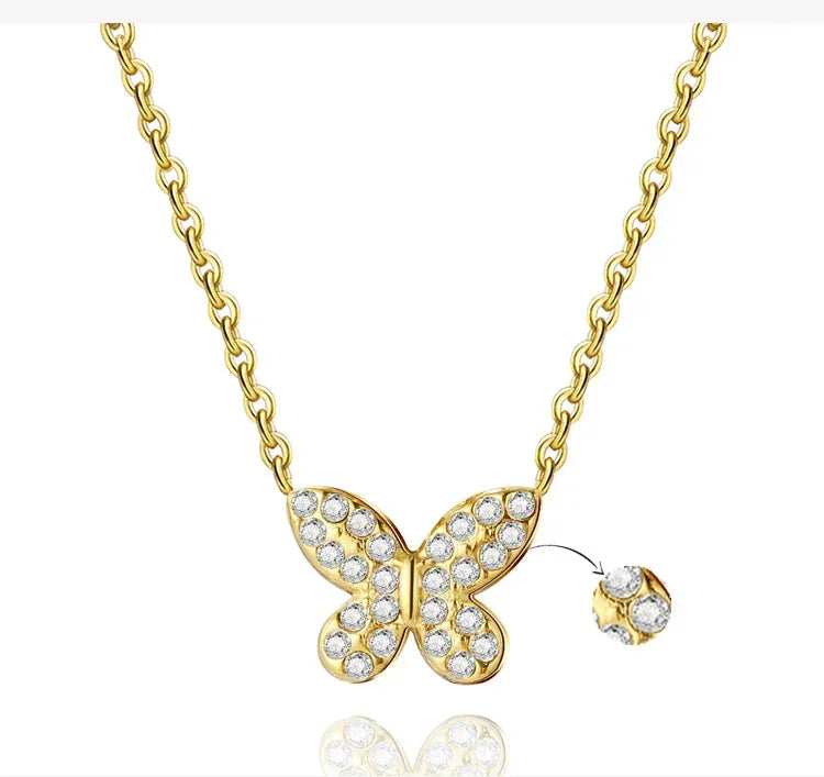 Butterfly Titanium Steel Versatile Simple Necklace - Viexta