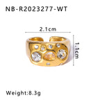 Retro Colorful Diamond Open Adjustable Ring