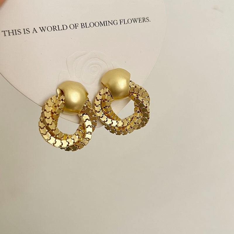 Retro Hong Kong Golden Versatile Earrings