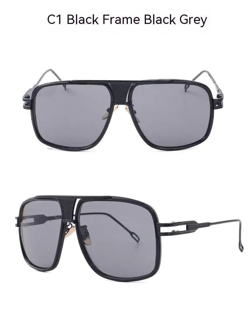 vintage-with-large-rims-metal-gradient-sunglasses - Viexta