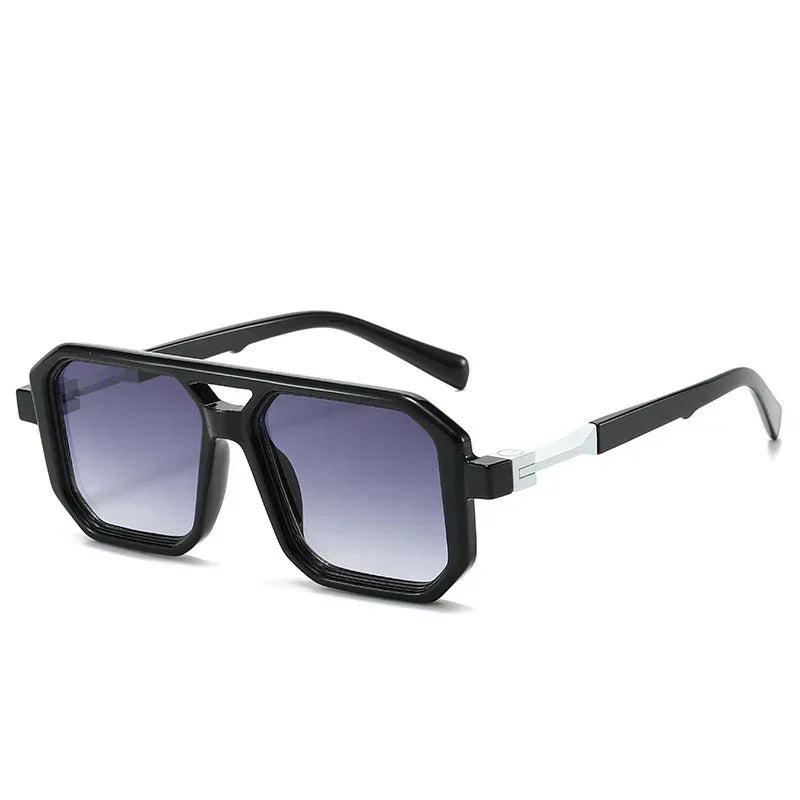 Retro Double Beam Pilot Catwalk Light Luxury Sunglasses - Viexta