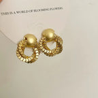 Retro Hong Kong Golden Versatile Earrings - Viexta
