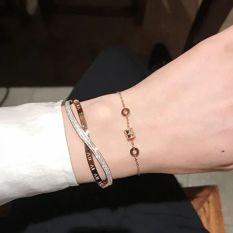 Cross Titanium Steel 18k Gold Plated Bracelet - Viexta