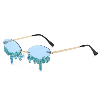 Cross-border Tears Diamond Studded Sunglasses