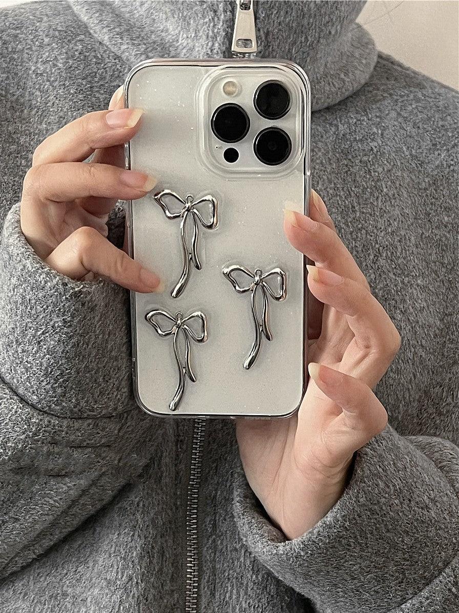 Niche Girl Metal Bow iPhone Case - Viexta