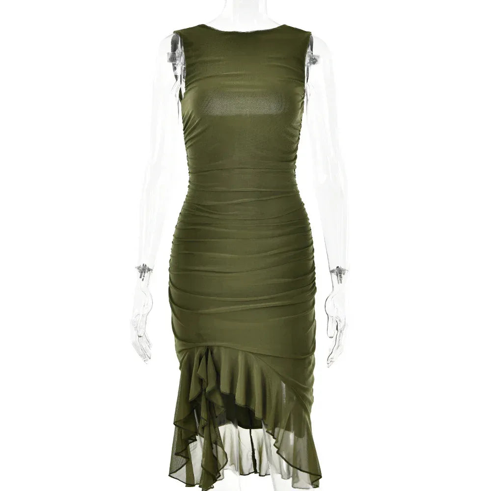 Summer Slim Skinny Sleeveless Dress - Viexta