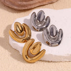 stainless-steel-18k-gold-plating-irregular-heart-stud-earrings - Viexta