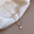 Women's Titanium Steel Zircon Necklace - Viexta